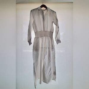 Calvin Klein Elegant White Long Sleeve Dress